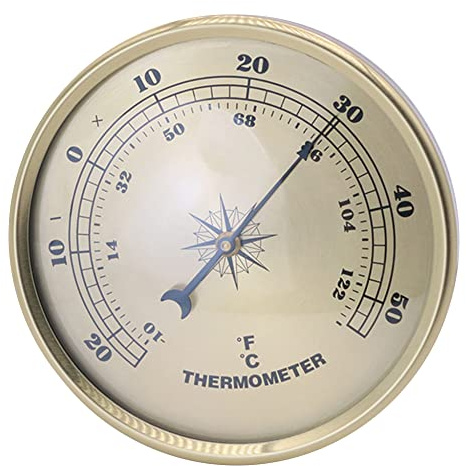ISAKEN Thermometer Hygrometer für Indoor Outdoor, Thermometer Hygrometer Innen Analog Zimmerthermometer Glockenthermometer und Hygrometer für zu Hause oder im Büro