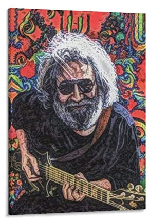 XINGSHANG Jerry Garcia berühmte Rocksänger-Kunstposter auf Leinwand, Poster, Wandkunst, Bilddrucke, hängende Fotodekoration, Heimposter, Kunstwerke, 60 x 90 cm