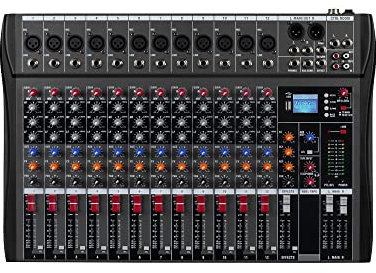 Weymic CK-120 Professionale Audio Mixing Console (12 canali) per la registrazione DJ Stage Karaoke Applicazione musicale w/USB BT Ingresso