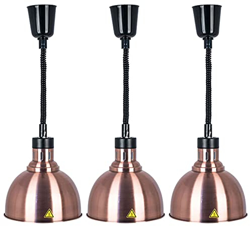 Küchen Wärmelampe, Wärmebrücke für Speisen, Kommerzielle Einstellbare Wärmelampen für speisen, Höhenverstellbar Zwischen 60-180cm, Buffet-Restaurantausrüstung(Color:Red bronze)