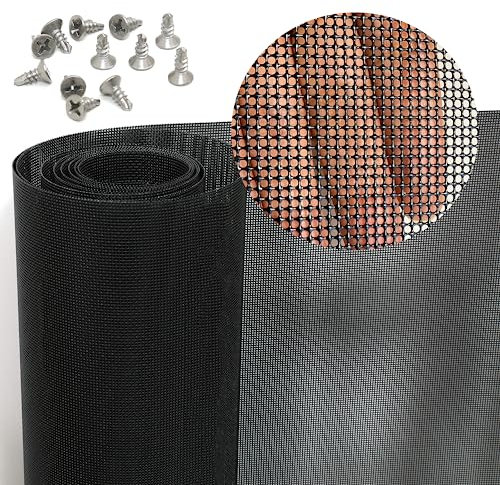 AWIORETON 304 Stainless Steel Mesh Screen, 14 Mesh, Heavy Duty, PVC Coated, 47 x 118 Window Screen, Door Security Screen, Hardware Cloth, Sturdy Metal Mesh
