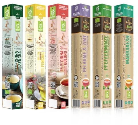 SanSiro BIO Tee PROBIERSET 2| für Nespresso | 60 Teekapseln | BIO kompostierbar | CO2-neutral produziert | umweltfreundlich