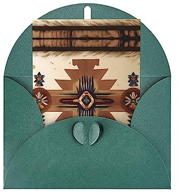 vacsAX Indianer-Muster, handgefertigt, für alle Anlässe, Geburtstagskarten, Hochzeitskarten, Trauerkarten