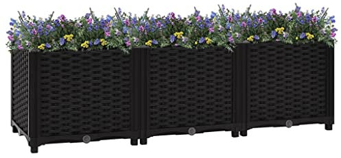 Hochbeet 120x40x38cm Polypropylen, Artikelfarbe Schwarz
