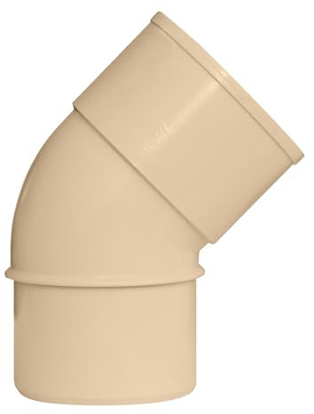 Jardibric - Raccords pour Descente de Gouttière - Coude 45° Mâle/Femelle Ø80 - Coloris Sable, Parfait pour vos Systèmes de Drainage Extérieur.