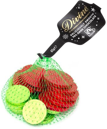 Fairtrade 70% Dark Chocolate Coins | Vegan Christmas Dark Chocolates | Smooth Dark Chocolate Coins - 65g