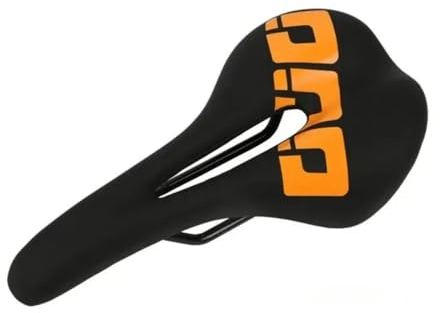 1Pcs Professionelle Mountainbike Sattel Komfortable Fahrrad Sitzkissen ergonomisch gestaltet MTB Fahrrad Kissen hohl sitzen 270mm Regendicht Rennrad Sitz Zubehör (Orange)