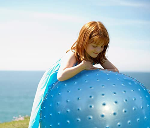 penepico Große sensorische Massagebälle für Kinder 85 cm hüpfende Yoga -Bälle große aufblasbare Trainingskugel mit taktilen Spikes Outdoor -Bällen Spielbälle Strandkugeln (2 Sätze Bälle (blaugrau))