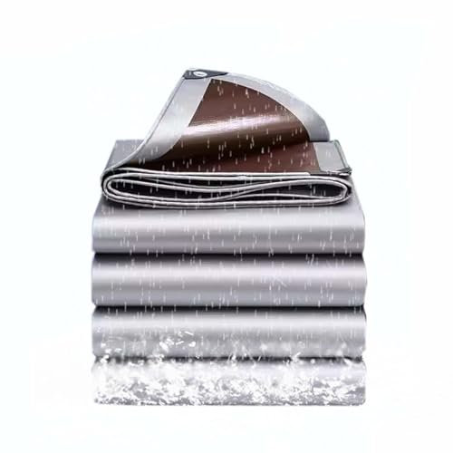 Bâche De Protection Imperméable Extérieur 4x8m, Bâche Imperméable Epaisse avec Oeillet, Bache Étanche & Résistante À l'eau Et UV, 160 G/m² PVC Bâche Voiture Piscine