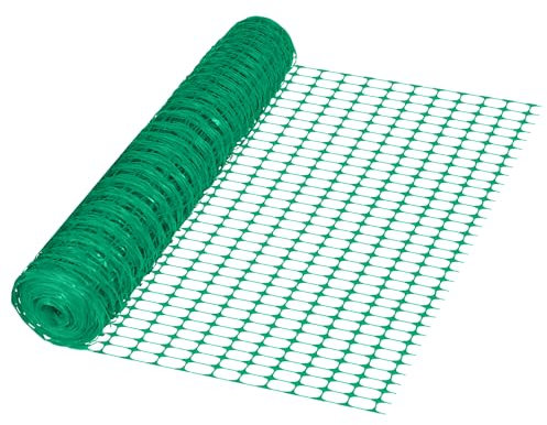 LILIIN 1x30m Absperrzaun aus Kunststoff Bauzaun, Warnzaun Auffangnetz Begrenzungszaun Wildzaun Sicherheitsnetz Gartennetz Hühnerzaun Baustellnetz, Grün