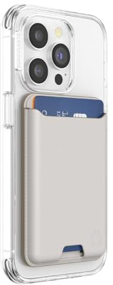 PopSockets: PopWallet para MagSafe - Anillo Adaptador para MagSafe Incluido - Porte Tarjeta Elegante, Reposicionable para Teléfonos Móviles y Carcasas - SoftGoods - Horchata
