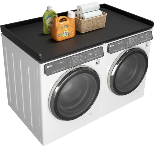 Ulif Over Washer and Dryer Countertop, Melamine Frosted Surface for Laundry Room Storage and Organization, 27.5 W x 54 L x 2.6 H, Black Splice Type