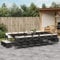 Wenjinqi-3278129 Gartenmöbel-Set, 17-teilig, mit Kissen, Polyrattan, Schwarz