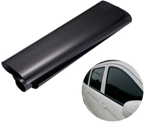 BUGUUYO 3m Fensterfolie Schwarz Für Auto Und Transporterfenster Breit Lichtdurchlässigkeit Sonnenblendung Und Hitze Schützt Vor Uv-Strahlen Erhöht Schränkt Die Sicht