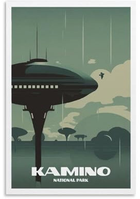 Kamino Star The Wars-Poster im Vintage-Film, Wanddekoration, für Schlafzimmer, Leinwand, Gemälde, Badezimmer, Kunst, Wanddekoration, 30 x 45 cm
