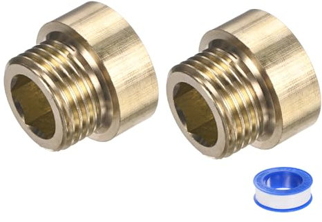M METERXITY 1-Set Shower Head Extension Arm, Brass G1/2 Male to Female Extension Pipe Fitting Adapter with PTFE Thread Seal Tape for Shower/Faucet, Pipe Plumbing Coupler 0.79/20mm 3pcs
