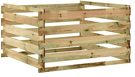 Xichuzi Lattenkomposter 120x120x70 cm Kiefernholz Imprägniert, Gartenkomposter, Schnellkomposter, Composter, Compost Bin, Komposttonne, Kompostbox, Kompostierbehälter - 316060