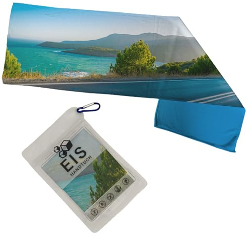 speecheese Küstenstraße Landschaft Eishandtuch für Outdoor-Fans in verschiedenen Größen