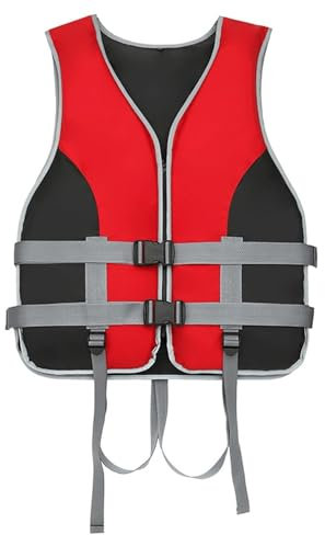 FYCYGG Giubbotto di Salvataggio Paddle Board Giubbotto di Salvataggio Adulto Regolabile Galleggiante Aiuti Nuoto Sicurezza Snorkel Vest per Kayak Nuoto Aiuto Sport Acquatici all'aperto(Red,Large)