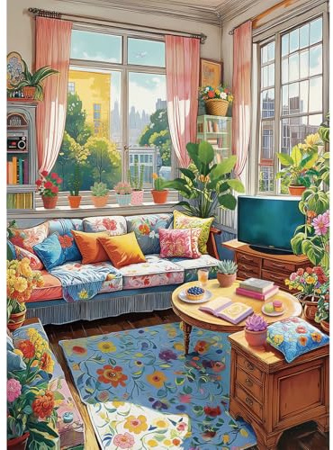 HUADADA Jigsaw Puzzles for Adults 500 Piece Challenging Game Toys, Impossible Puzzle, Family Decoration Puzzle - Warm Living Room