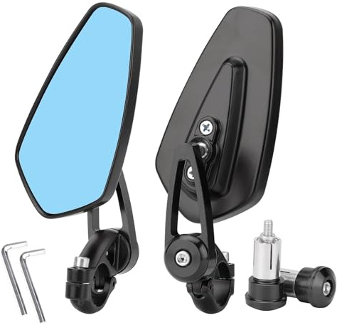 AULESSE Lenkerendenspiegel Motorrad Universal 7/8, Motorrad Rückspiegel | Anti-Glare, MotorradSpiegel, CNC-Aluminium, Für Scooter Roller ATV ATV MT07 Z750 CB125R Z900