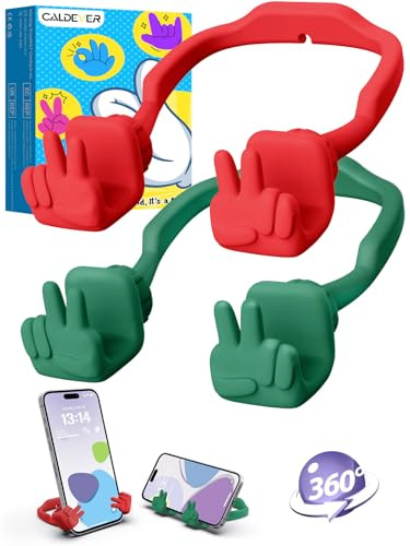 Cadeau Femme Fille Noel Support Telephone: Idee Cadeau pour Garcon Homme Enfant Ado Porte Telephone Support Téléphone Bureau Geste Yeah Original Maman Mamie Drole Secret Santa Cadeaux Noir&Violet 2pc