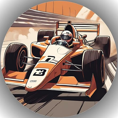 CGD – Essbare Tortenaufleger aus Fondant oder Esspapier – Perfekt für Auto-Liebhaber – Dekorative Kuchendeko für Geburtstag, Party & besondere Anlässe - Rennauto Racing Car 2 (Esspapier)