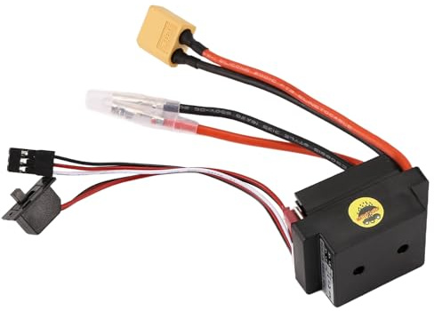 Plmvhpb RC Hobby 60A ESC Contrôleur de Vitesse de Moteur Brossé avec 2A Bec Haute Tension 6-12V Brosse ESC pour RC Ship & RC Car ESC,A