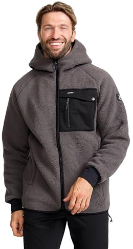 RevolutionRace Sherpa Hoodie für Herren, Outdoor Fleecejacken perfekt für Wanderungen und Outdoor-Abenteuer, Magnet, M