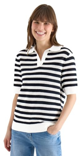 Cecil Damen Kurzarm Poloshirt in Crochet-Qualität
