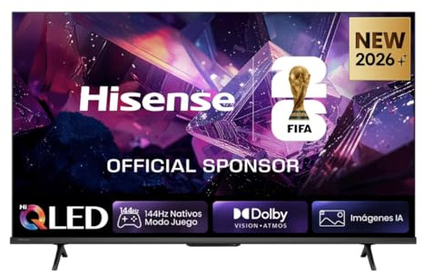 Hisense Smart TV QLED 144Hz 43 4K 43E7S PRO | Audio Dolby Atmos, VIDAA OS, Native 144Hz Game Mode, Dolby Vision IQ, HDR 10+, AirPlay2, Alexa, lativù 4K, 2026 Model