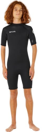 Rip Curl 2026 Groms Trad 2mm Rückenreißverschluss Shorty Neoprenanzug 003TSP - Black