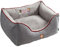 HUNTER Universtity Hundesofa, College-Style, Wendekissen, Plüschbesatz, 80 x 60 cm, grau