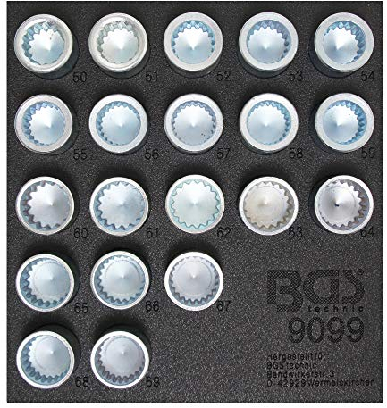 BGS 9099 | Werkstattwageneinlage 1/6: Felgenschloss-Werkzeugsatz für Porsche und VW Touareg | 20-tlg.