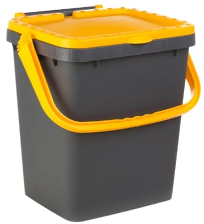 Ecoplast | Mülleimer für Mülltrennung, 35 l, aus recyceltem Kunststoff, Gelb, 43 x 36 x 43,5 cm, hergestellt in Italien