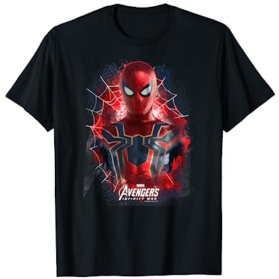 Marvel Infinity War Spider-Man Web Portrait Graphic T-Shirt T-Shirt