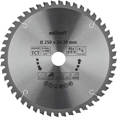 wolfcraft TC Cross and Mitre Cut Saw Blade, orange series I 6547000 I Fine, clean cuts