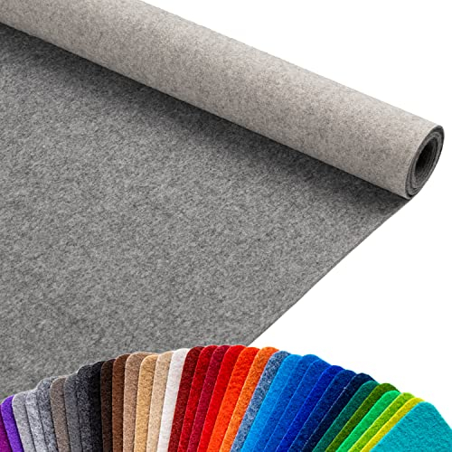 Primaflor Event- & Messeteppich Podium - Grau Meliert - 100x200 cm– Robuster Flachfilzteppich mit Rutschfester, schalldämmender Oberfläche – ideal für den Messen, Ausstellungen & Events