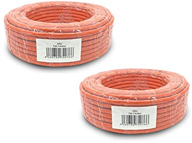 ARLI CAT 7 Verlegekabel 200 m Netzwerkkabel CAT.7 2 x 100 m LAN Halogenfrei Installationskabel SFTP S/FTP CAT7 PIMF Kabel Netzwerk Verkabelung Datenkabel AWG23/1 Gigabit Kupfer Ethernet 200m 2x 100m
