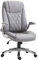 Vinsetto Bürostuhl Ergonomischer Drehstuhl Computerstuhl mit Wippfunktion höhenverstellbar mit Kopfstütze und gepolsterte Armlehnen Kunstleder Grau 70 x 71 x 113–121 cm