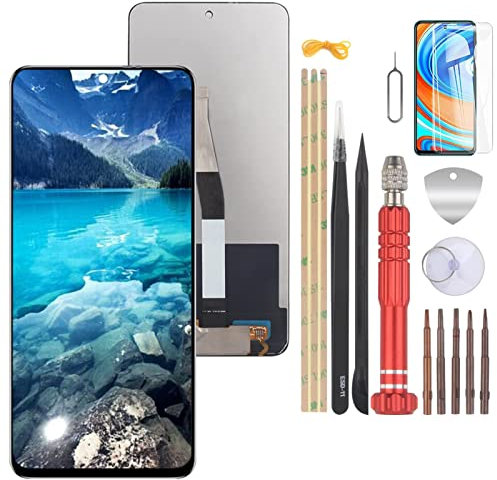 YHX-OU 6.67'' Negro pantalla para Xiaomi Redmi Note 9S M2003J6B2G Redmi Note 9 PRO M2003J6A1G LCD Pantalla Táctil Digitalizador Reemplazo Asamblea con Herramientas Incluidas Y Vidrio Templado