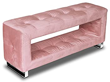 NEUERRAUM Kleine schmale Korridor Bank Sitzbank Samt Alt Rosa stabil und bequem. Tiefe nur 30 cm.