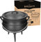 Browin 330510 Afrikanischer Kessel - Safari 7 L, aus Gusseisen, Kochtopf mit Füßen, Bräter mit Deckelheber, Kochen, Braten und Backen, Töpfe aus Gusseisen, Feuertopf für Garten, Lagerfeuer Camping BBQ, Schwarz