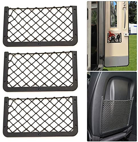 3Pcs Car Storage Net Pocket Elastic Storage Net Car Storage Mesh Bag Great for T4 T5 T6 Campervan Caravan Motorhome Boat