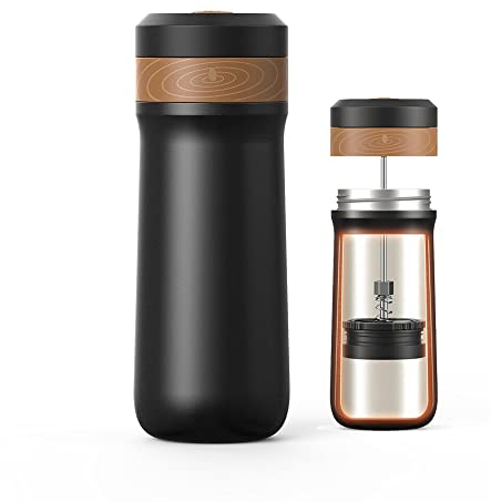 BENFUCHEN Cafetière Design French Press à Piston Brassage thermique pour Café & Thé- Double paroi isolée Cafetière et thermos en un -Acier inoxydable