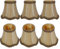 Alvinlite Kleiner Lampenschirm 6er-Set, Gold Lampenschirme aus Fassgewebe zum Aufstecken für Hängelampe Tischlampe Stehlampe, Art Decor Kronleuchterschirme im europäischen Sti