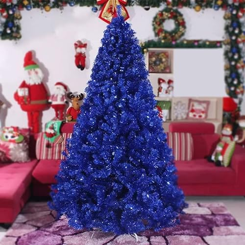 Xmas Tree,Großer Weihnachtsbaum Nackter Baum Weihnachten Im Freien Party Shop Market Haustür Dekoration Blau(Color:Blue,Size:7FT/210cm)