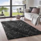Taracarpet Teppich Supersoft Kurzflor-Teppich Valetta Marmor Blitz modern marmoriert waschbar für Wohnzimmer Schlafzimmer Jugendzimmer Badezimmer aus Polyester schwarz-weiß 240x340 cm