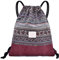 Cosyres Turnbeutel Retro Muster Rucksack mit Innentasche Sportbeutel Gymsack für Damen & Herren (Rot)