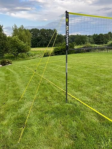 LFYSPORTS Tragbares Volleyballnetz Set Outdoor, Professionelles Volleyball-Set mit höhenverstellbaren Stangen, Punktemarker, Volleyball mit Pumpe und Tragetasche für Hinterhof, Strand